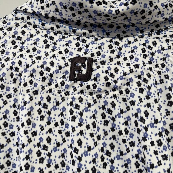 Footjoy Golf Polo Shirt Mens Floral Blue White Button XL FJ Hockley Valley Club - Picture 7 of 7